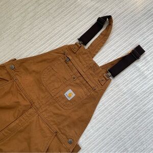 Carharrt Men’s Insulated Brown Duck Canvas Work Bib Overalls | 40x30